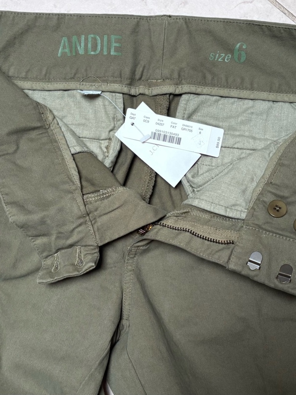 J Crew Andie Olive Green Chino Pants - Picture 4 of 4